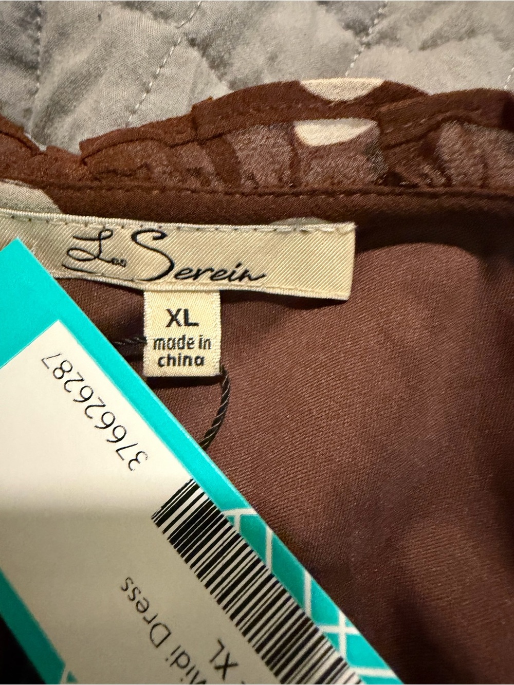 Brown Polka Dot Maxi Dress with Puff Sleeves - Classic Feminine Style - Picture 7 of 7